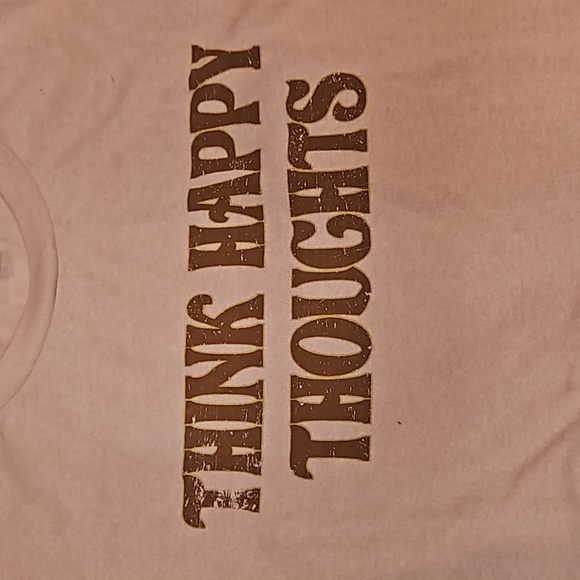 NEW! XL "Think Happy Thoughts" Pink Womens (Unisex) T-shirt - Picture 3 of 4